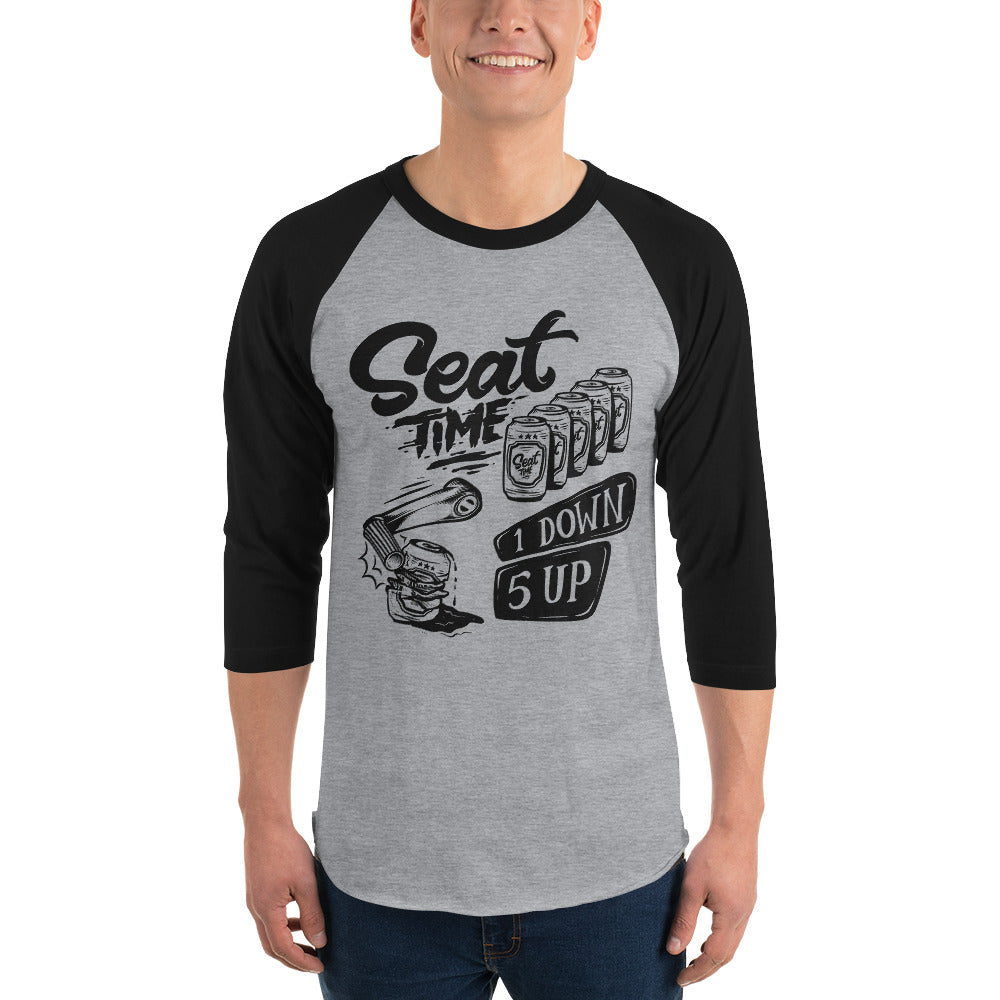 One Down, Five Up Shirt | Black and Grey Raglan