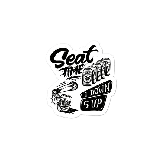 One Down, Five Up Motorcycle Stickers | 3"