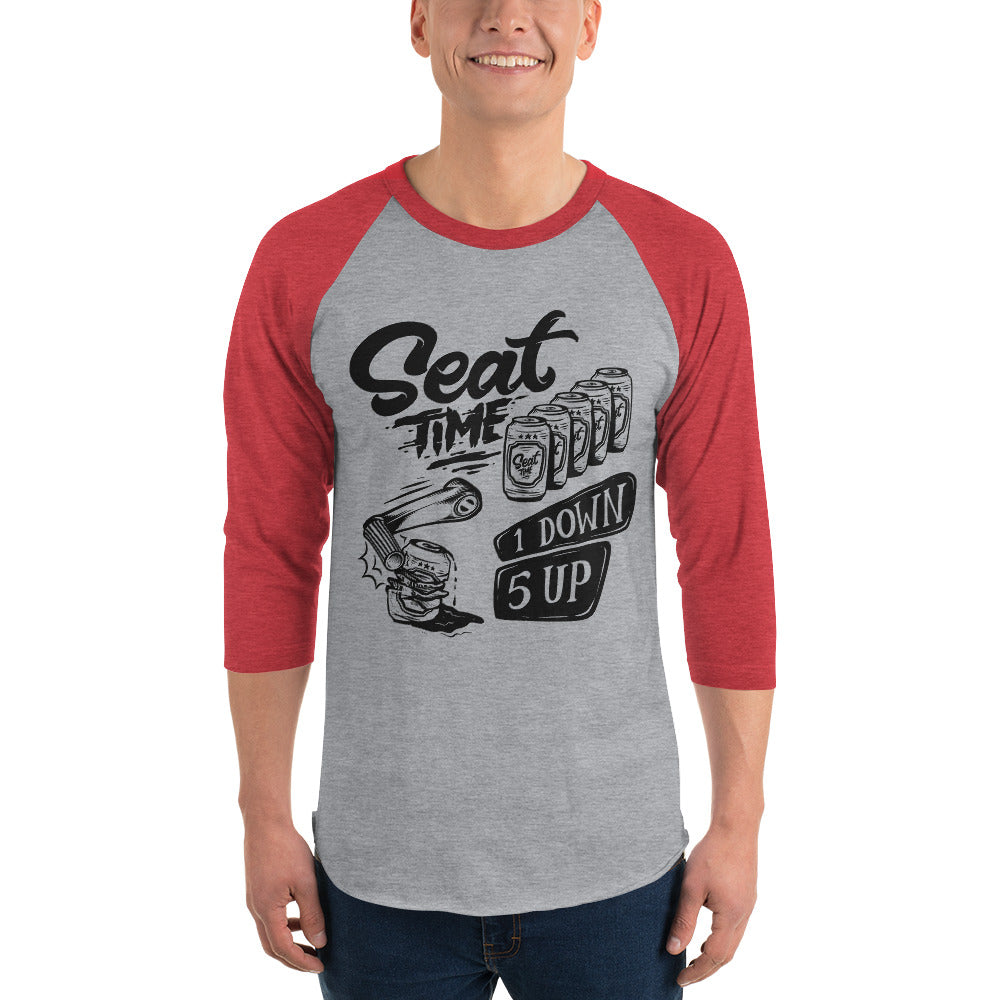 One Down, Five Up Shirt | Red and grey raglan